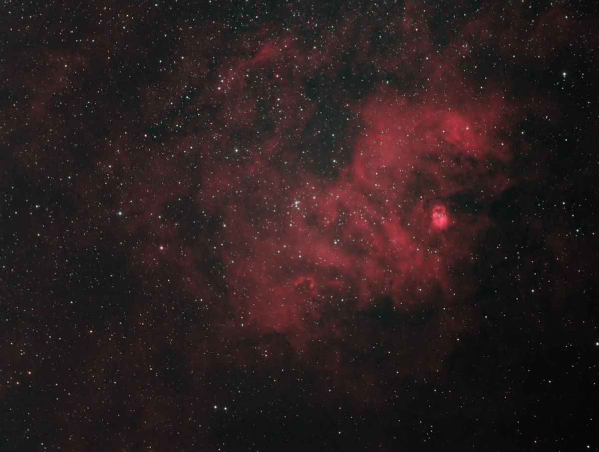Sh 2-54 und NGC6604 in Bicolor Ha+OIII