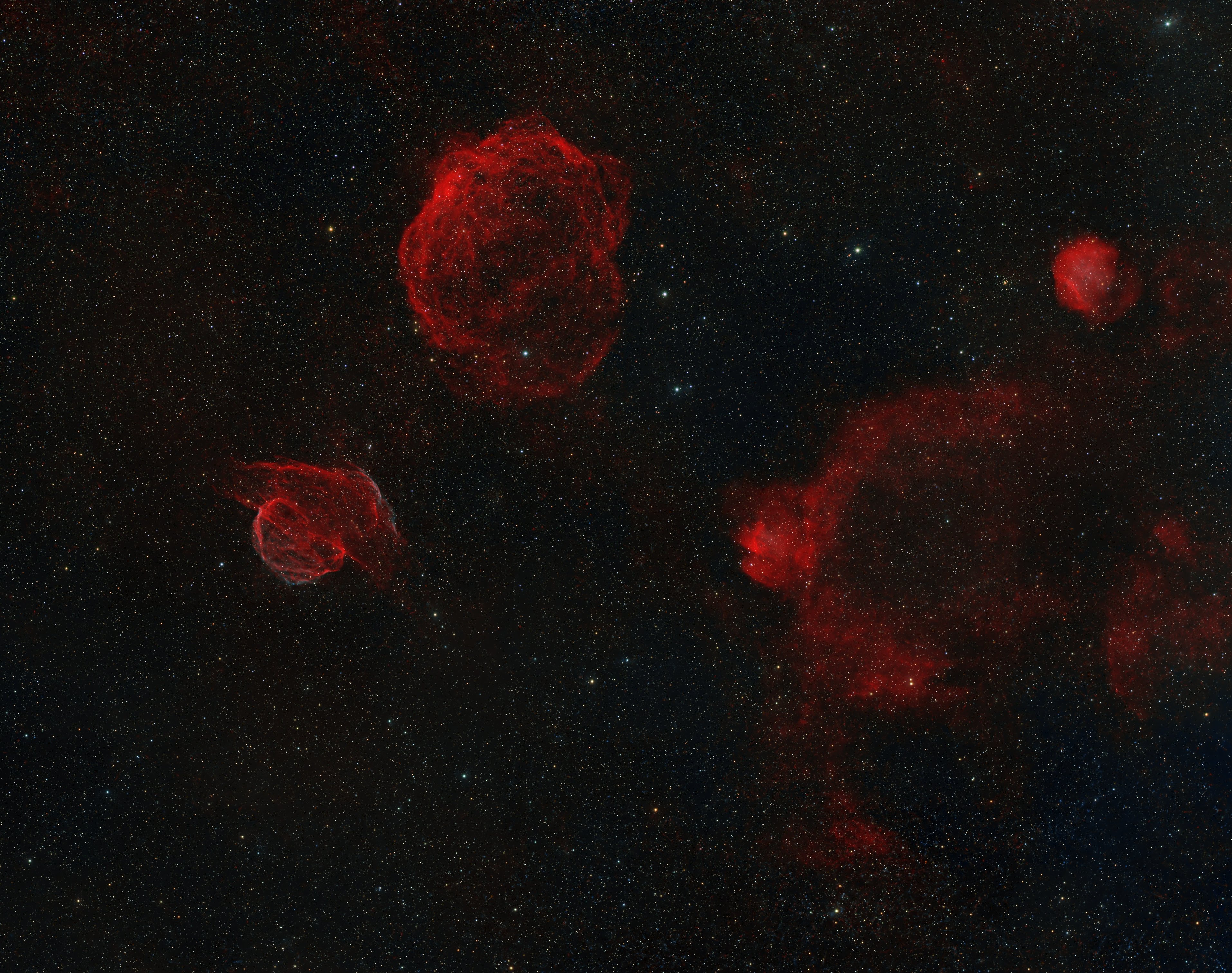 Sh2_224_HOO_SII plus RGB Sterne