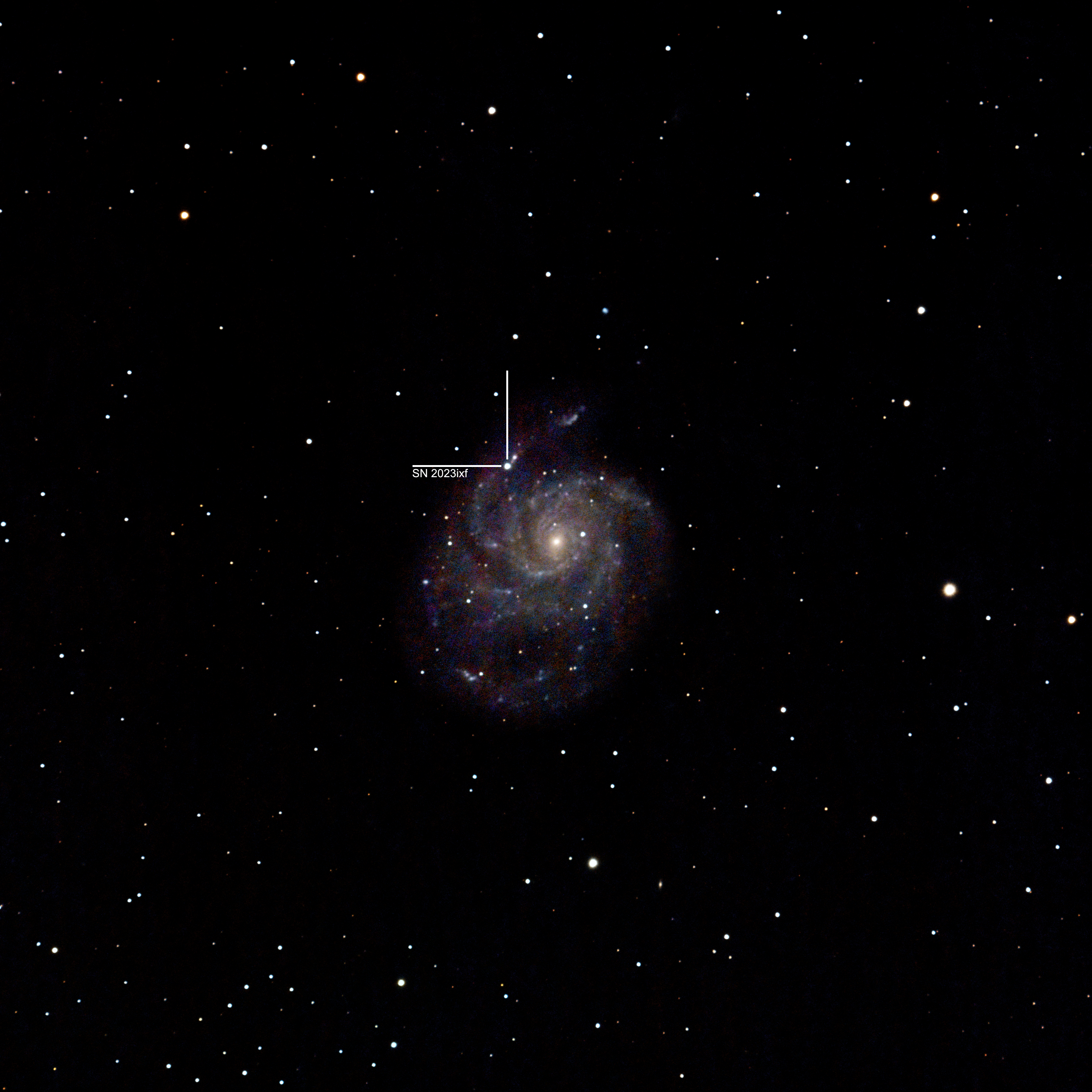 SN 2023ixf - M 101 (NGC 5457) - Feuerrad-Galaxie