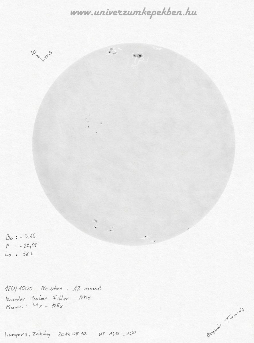 Sonne am 10.05.2013. - - Zeichnung