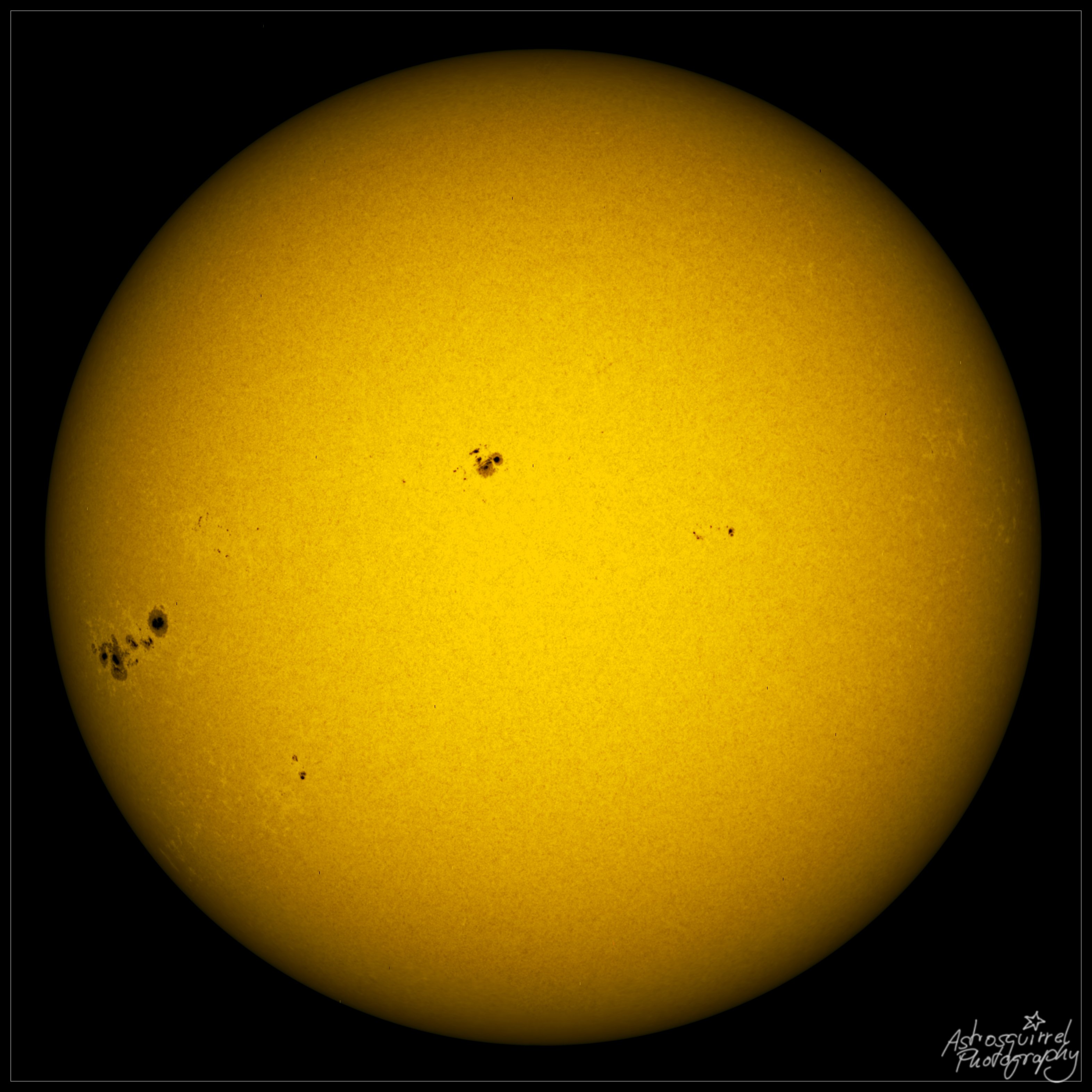 Sonne mit 418mm Brennweite (Öffnung 76mm)