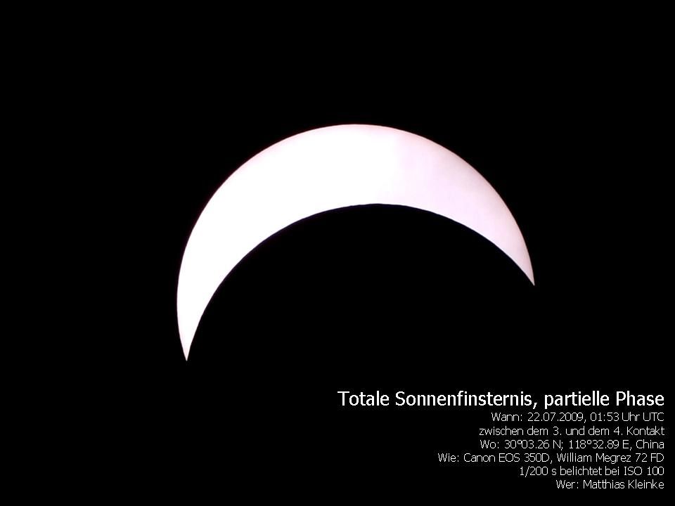 Sonnenfinsternis, Eclipse in China, 22.07.2009