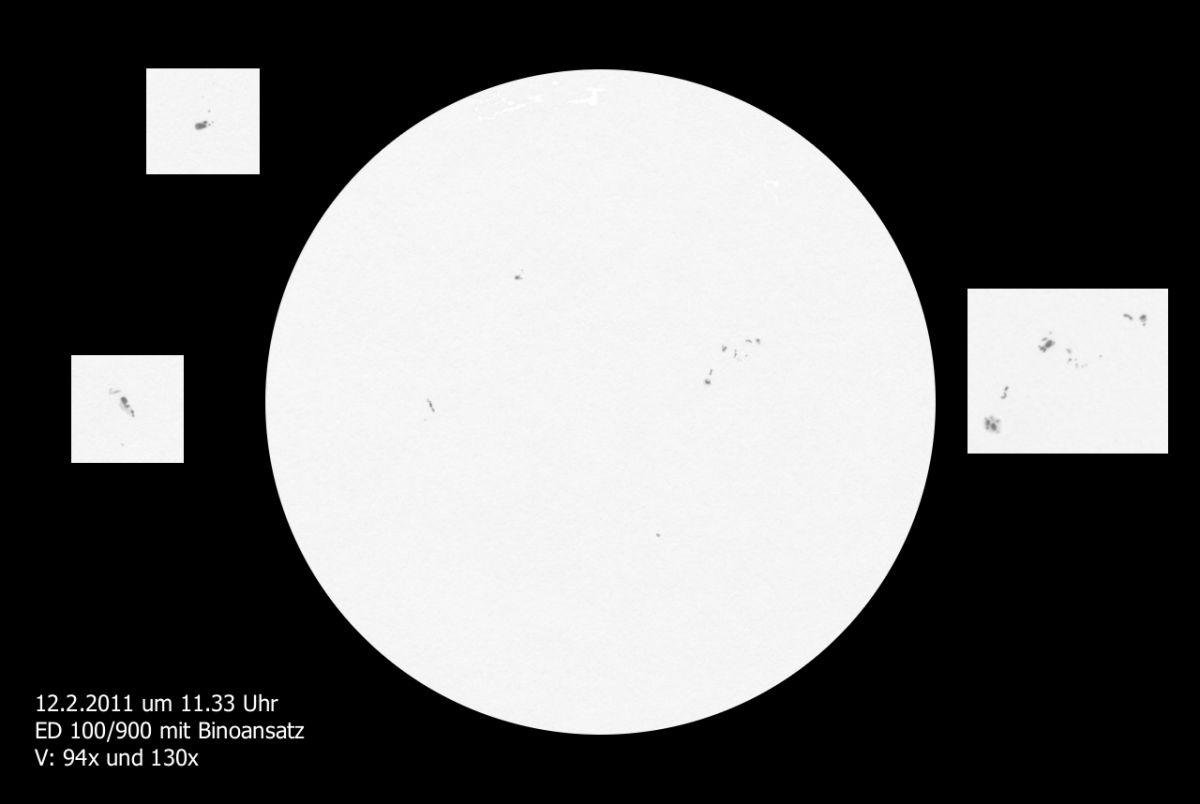 Sonnenzeichnung vom 12.2.2011