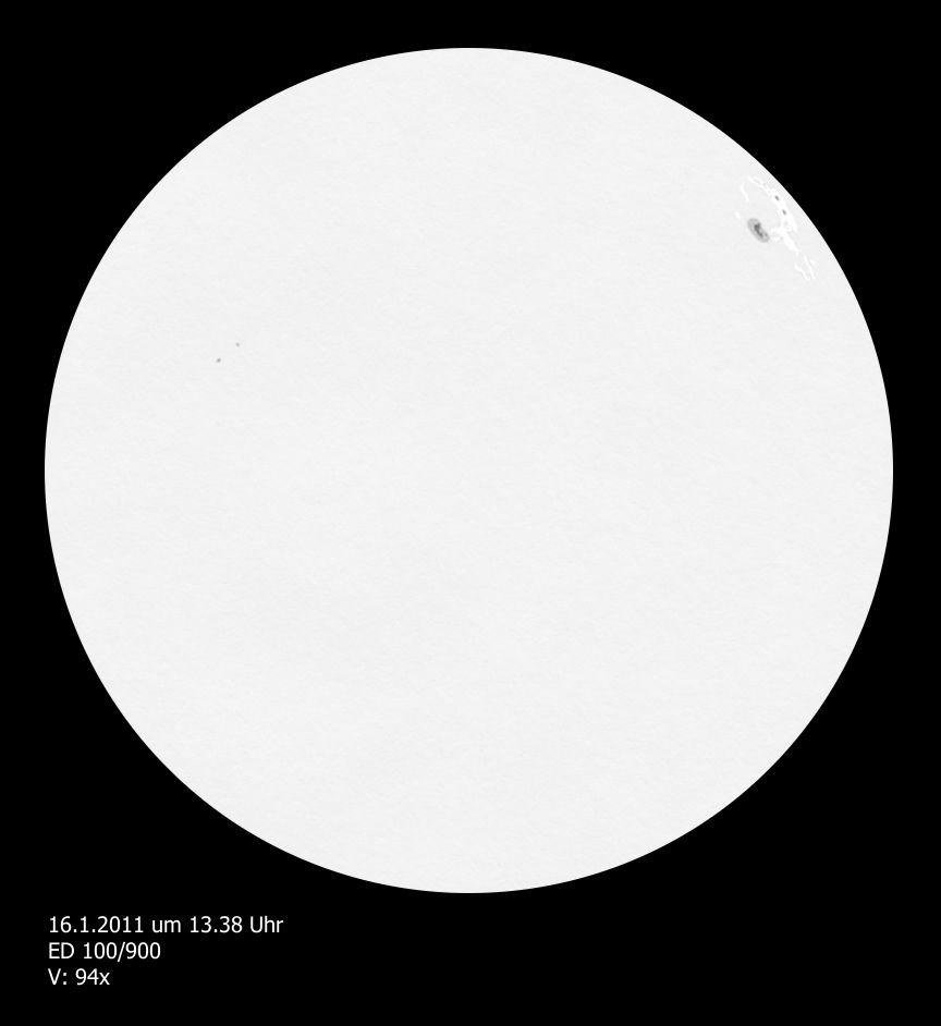 Sonnenzeichnung vom 16.1.2011