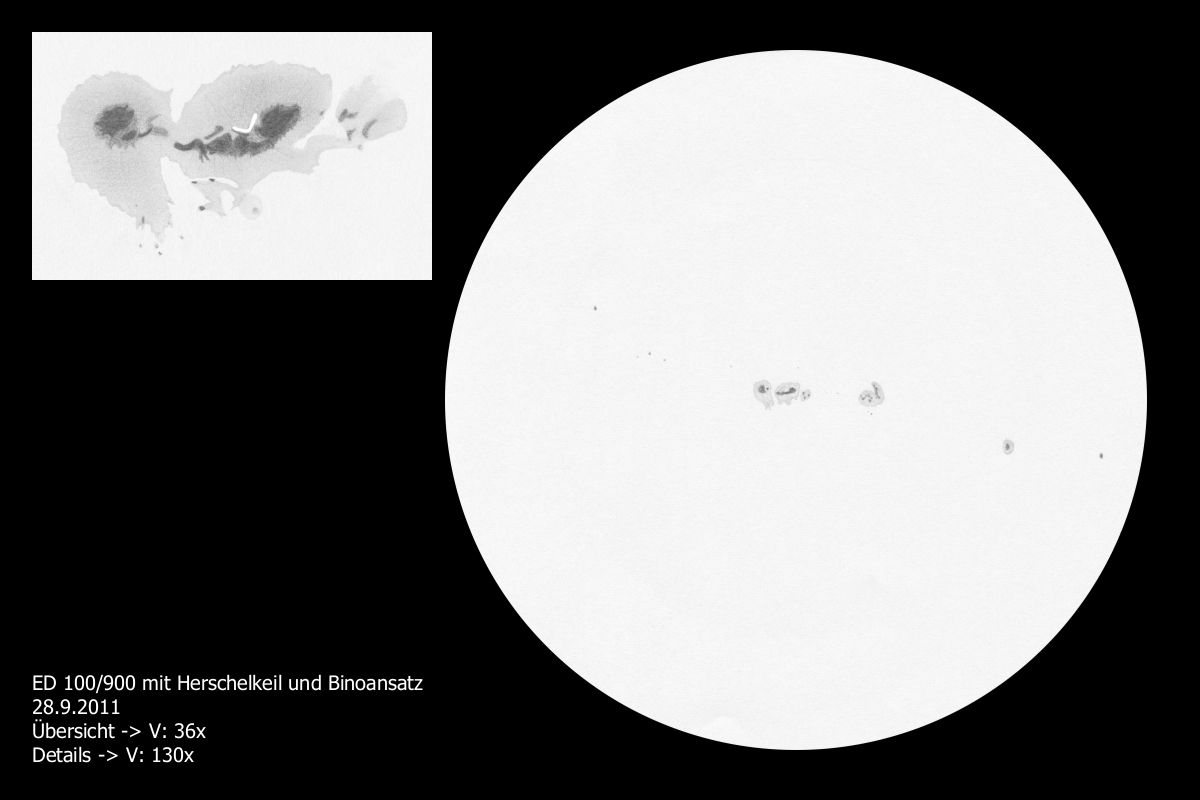 Sonnenzeichnung vom 28.9.2011