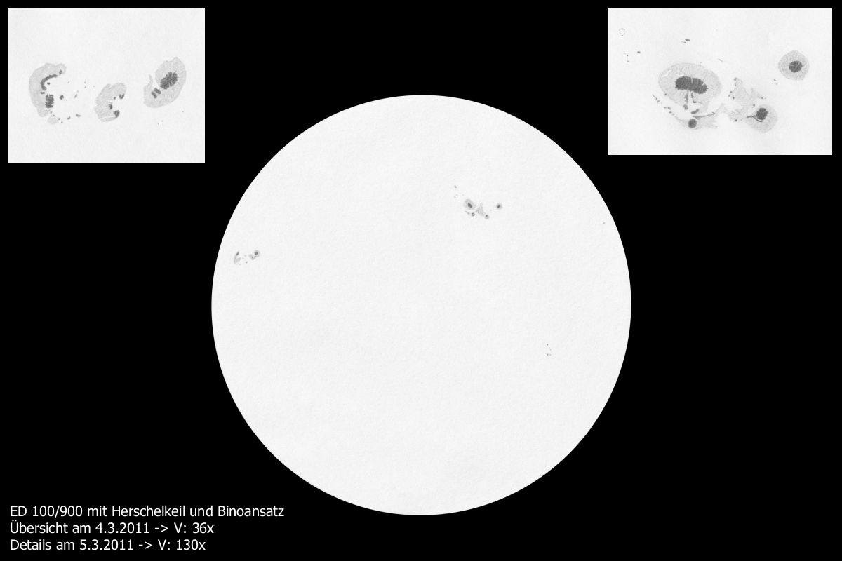 Sonnenzeichnung vom 5.3.2011