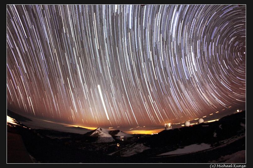 Strichspuraufnahme auf dem Mauna Kea