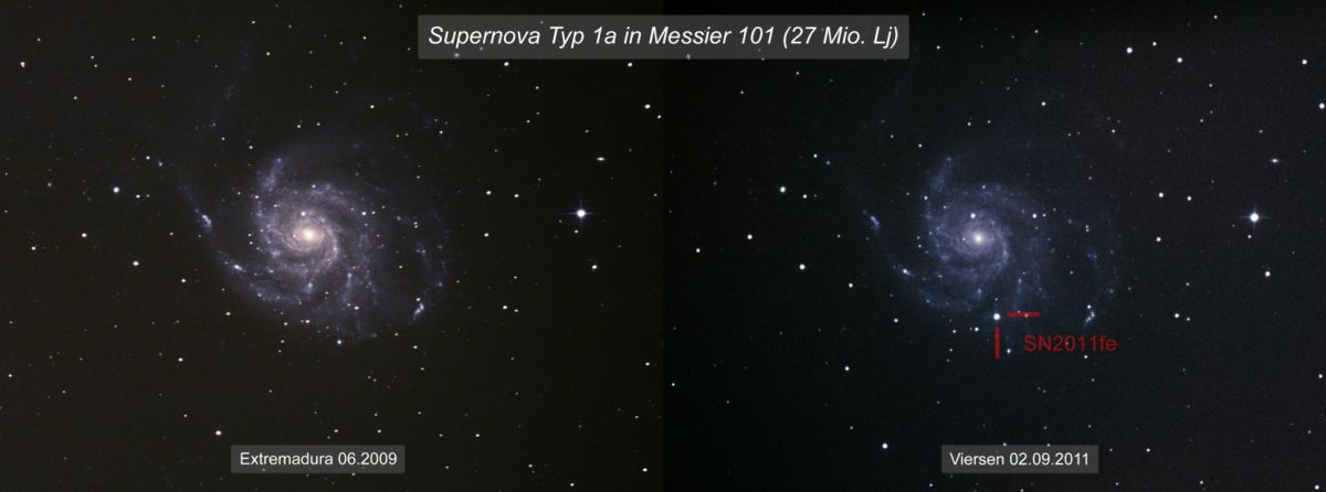 Supernova SN2011fe vom 02.09.2011