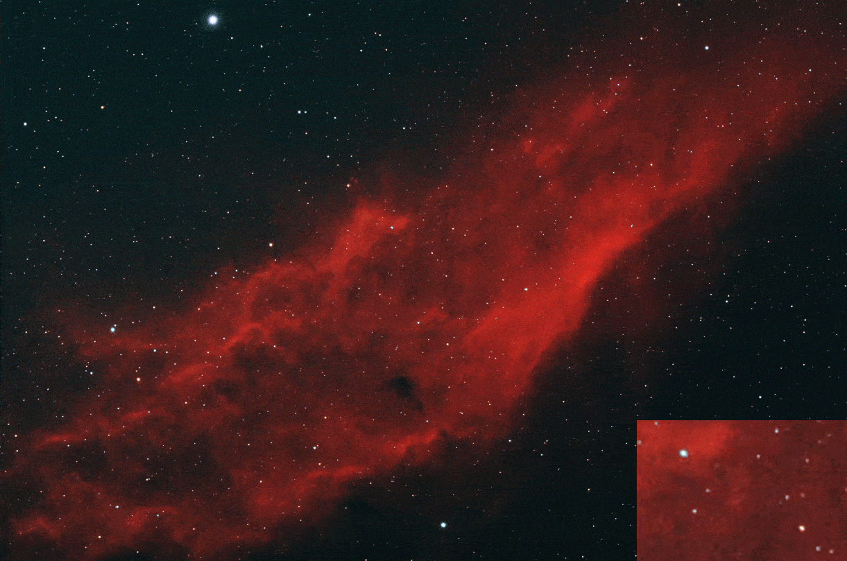 Timelapse - Asteroid Nina vor dem California Nebel