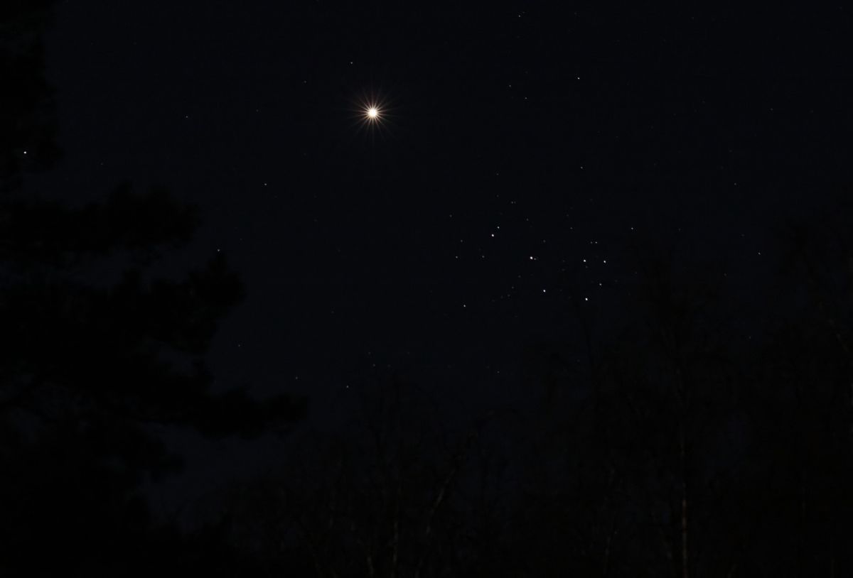 Venus mit Plejaden gestern Abend