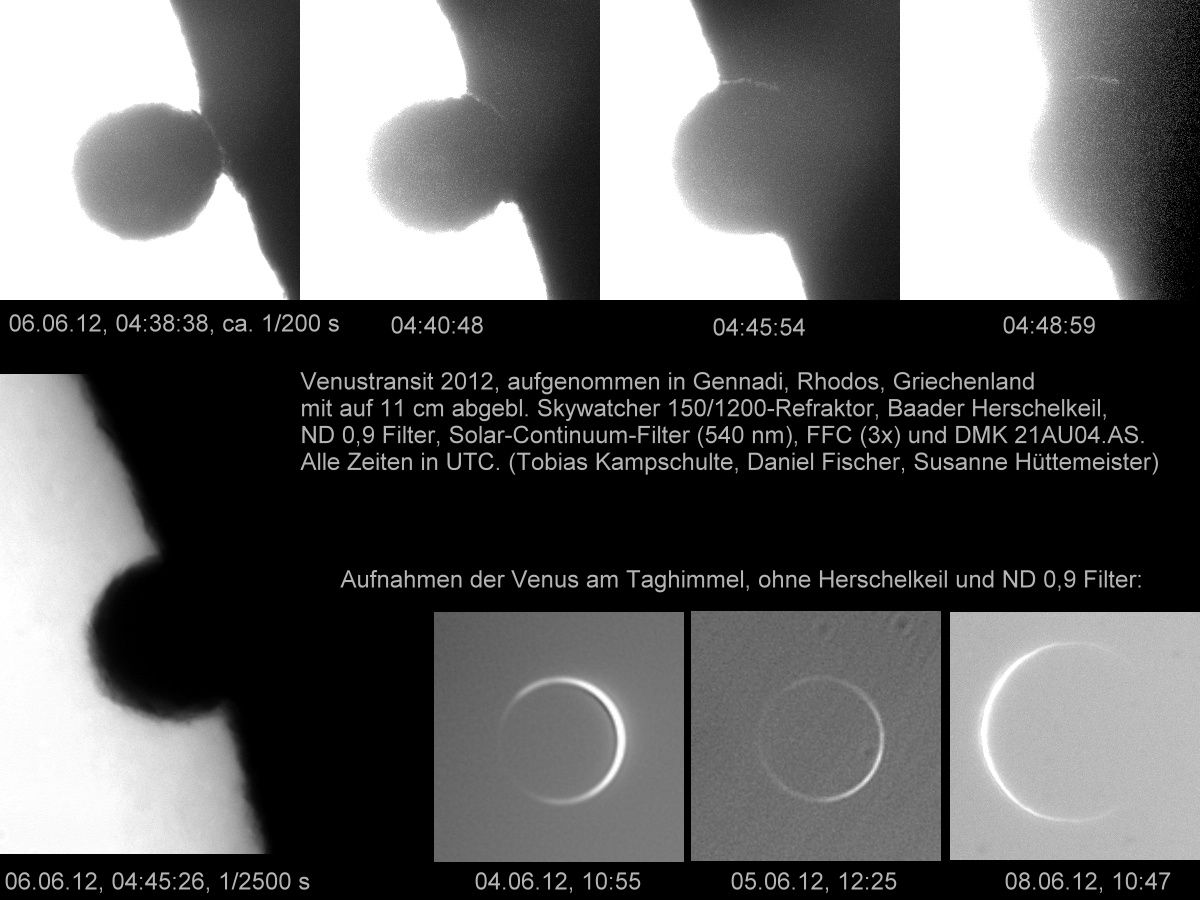 Venustransit auf Rhodos - Ergebniscollage