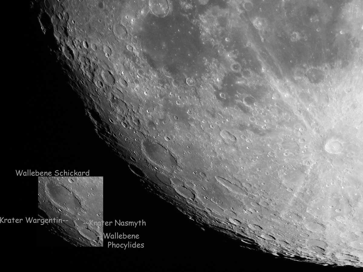 Wallebene Schickard und Krater Wargentin